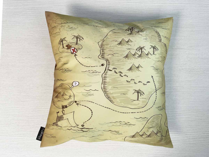 Coussin carte de pirate