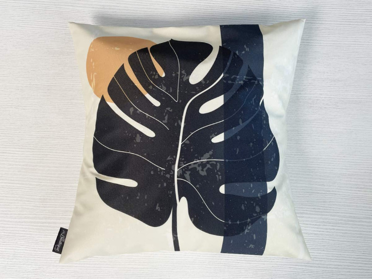 Coussin feuille abstraite