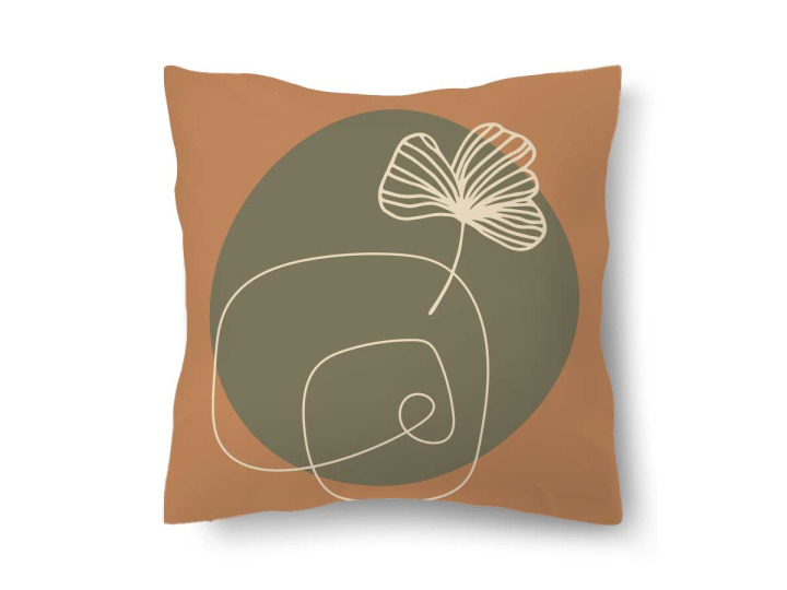 Coussin motif fleur abstrait