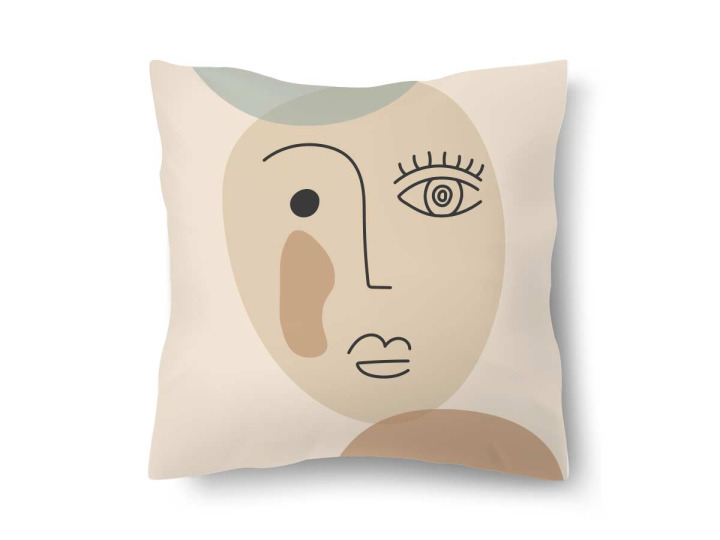 Coussin visage abstrait