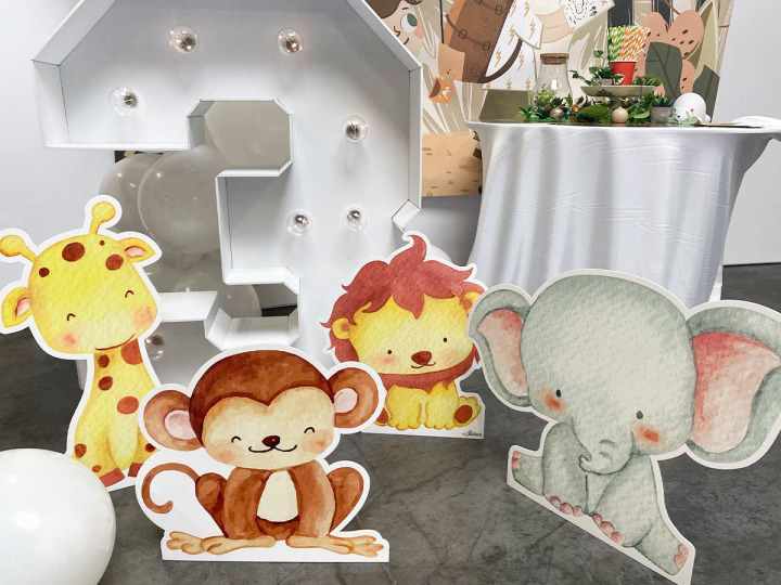 Figurines animaux safaris mignons en carton