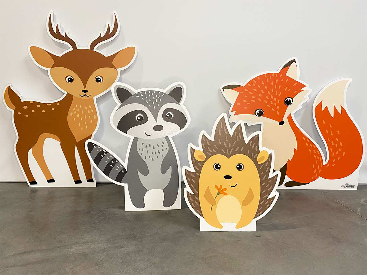 Décoration animaux de la forêt en carton grand format