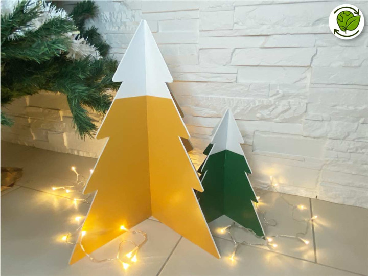 Kit 2 sapins 3D en carton recyclable