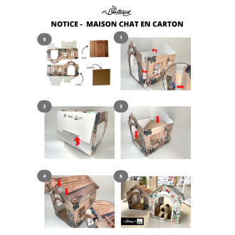 Maison chat verte en carton  édition printemps
