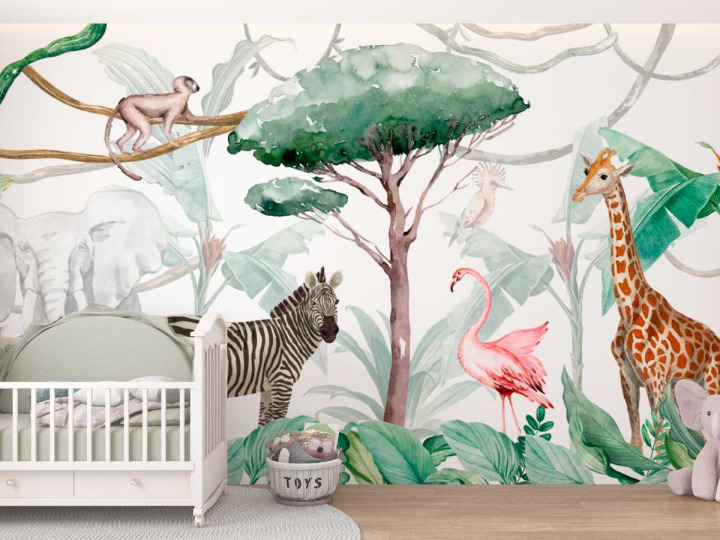 Papier peint enfant  Jungle Savane