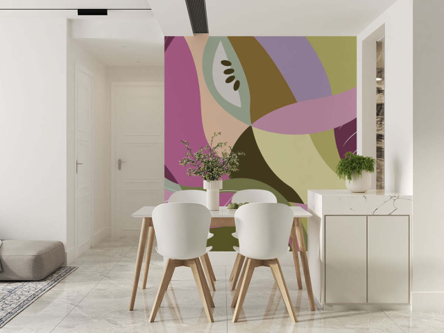 Papier peint panoramique abstrait coloré Aura