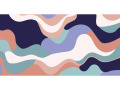Papier peint panoramique - Abstrait ondulé coloré rose, violet, bleu