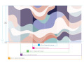 Papier peint panoramique - Abstrait ondulé coloré rose, violet, bleu
