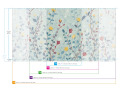 Papier peint panoramique - Balade florale bleutée