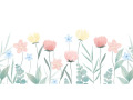 Papier peint panoramique - Champs de fleurs pastel