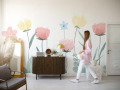 Papier peint panoramique - Champs de fleurs pastel