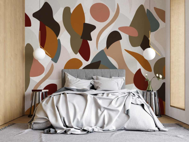 Papier peint panoramique  Collage de couleurs terreuses abstrait