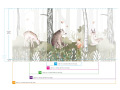 Papier peint panoramique - Douce forêt et ses animaux