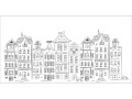 Papier peint panoramique enfant - Maisons d'Amsterdam