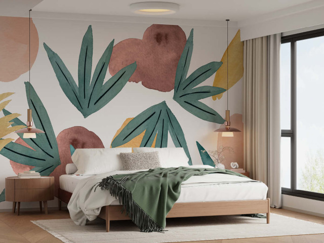 Papier peint panoramique feuillage abstrait naturel  Naé