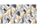 Papier peint panoramique feuilles noires et dor&eacute;es "Silva"