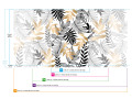 Papier peint panoramique feuilles noires et dor&eacute;es "Silva"