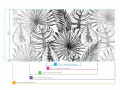 Papier peint panoramique - Feuilles tropicales illustrées noires