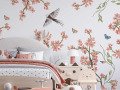 Papier Peint Panoramique Fleurs de Cerisier et Oiseaux