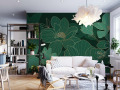 Papier peint panoramique - Floral aux nuances de vert