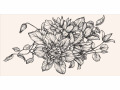 Papier peint panoramique - Floral noir et beige