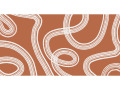 Papier peint panoramique - Fond terracotta et lignes blanches minimalistes