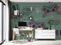 Papier Peint Panoramique Gamer – Manettes & Graffitis