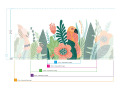 Papier peint panoramique - Jardin perroquet et fleurs