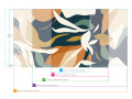 Papier peint panoramique Ondes colorées – Bleu Nuit, Ocre et Vert Sauge