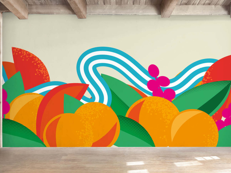 Papier peint panoramique paysage fruit&eacute; color&eacute; &ndash; Viva