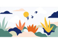 Papier peint panoramique - Paysage matisse - Couleurs vibrantes