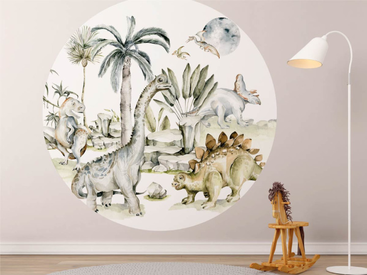 Papier peint rond Dinosaures  enfant