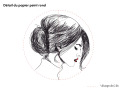 Papier peint rond - Femme au Chignon