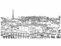 Papier peint Voyage - Toits de Paris noir et blanc