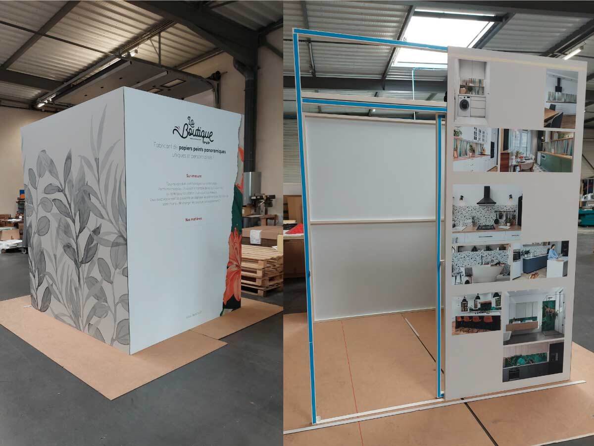 test dans les ateliers de notre décoration stand